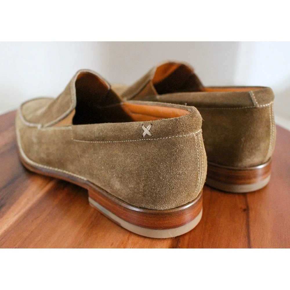 Gordon Rush Dress Shoes Mens 9 Brown Suede Leather Slip On Loafers Made in Italy